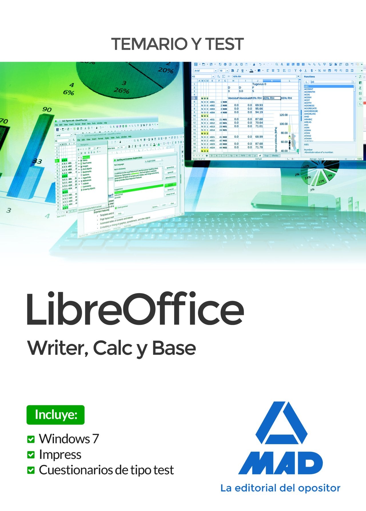 LibreOffice : writer, calc y base : temario y test book