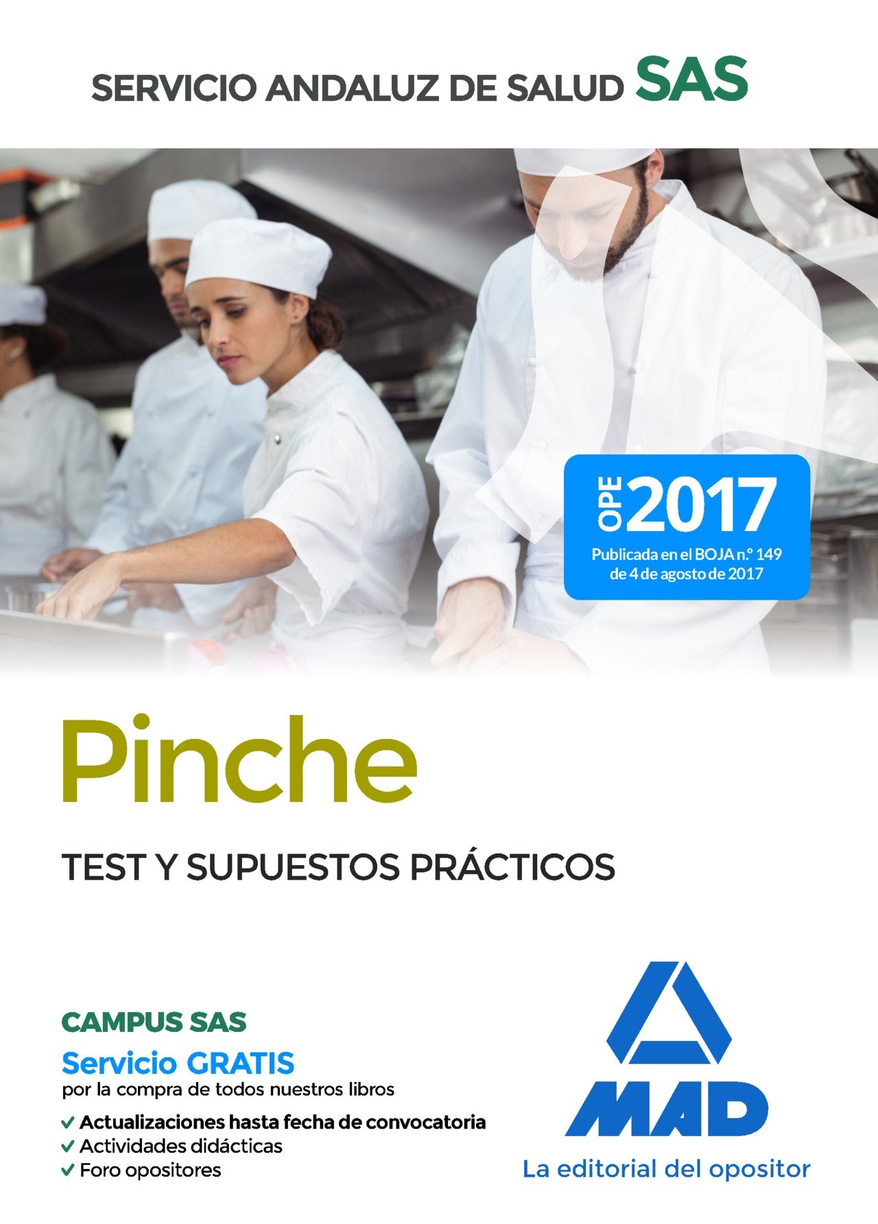 Pinche del Servicio Andaluz de Salud. Test y supuestos prácticos Education & Training