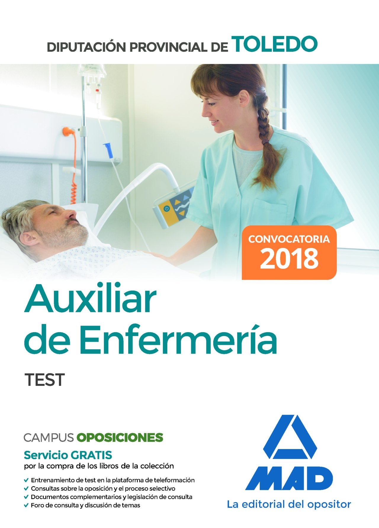 Auxiliar de Enfermería de la Diputación Provincial de Toledo. Test Books