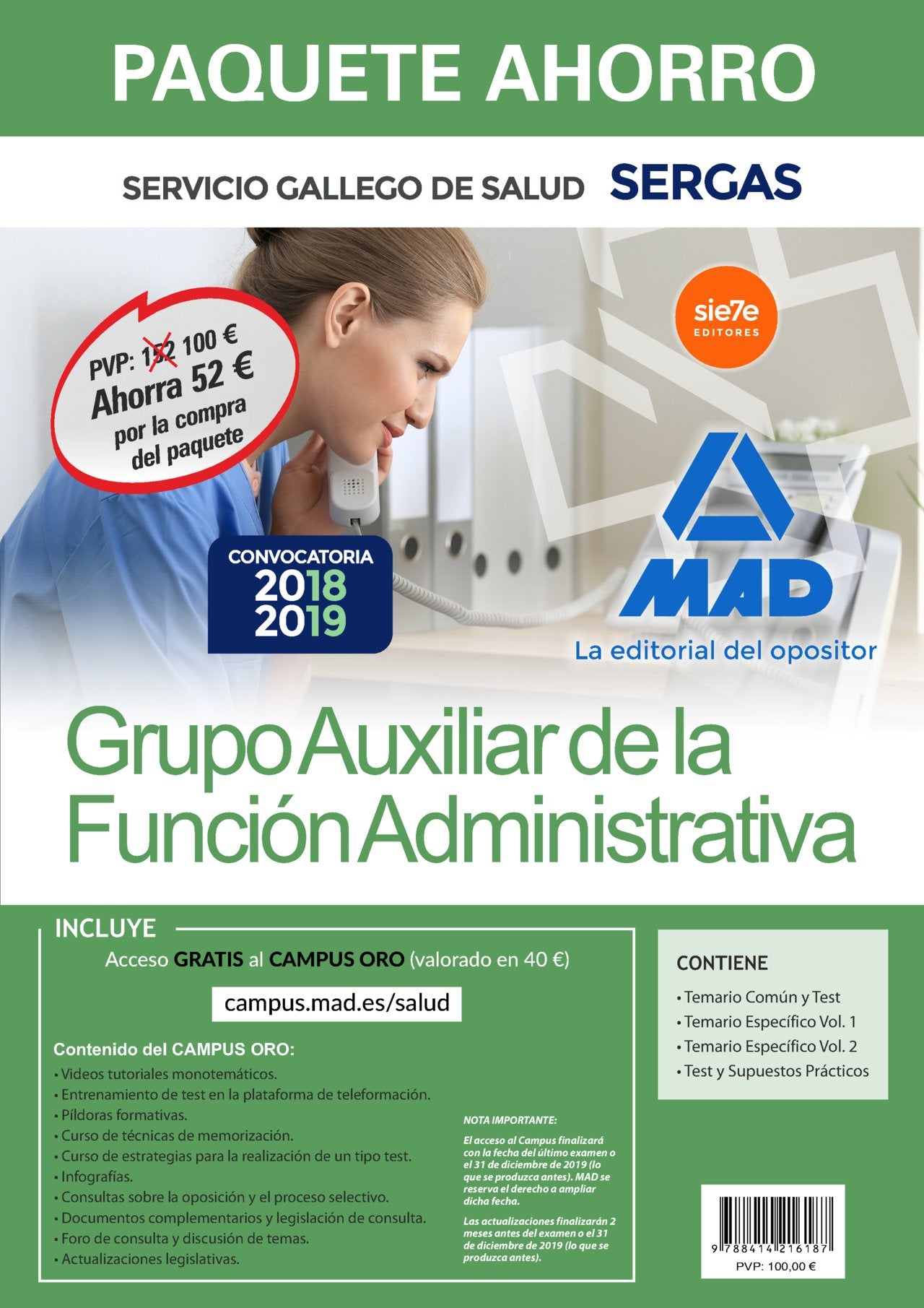 Paquete Ahorro Auxiliar de la Función Administrativa del Servicio Gallego de Salud. Ahorra 52 € (incluye Temario parte común y test; Temario ... prácticos; y acceso gratis al Campus) Books