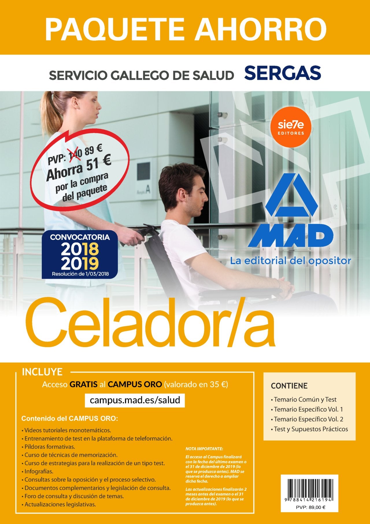 Celador-a : Servicio Gallego de Salud, SERGAS Education & Training