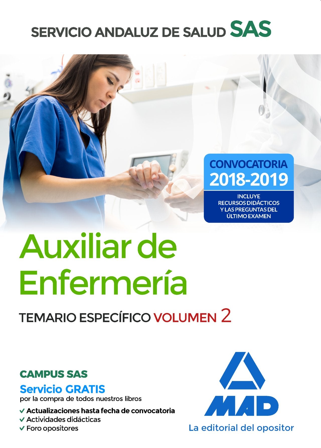 Auxiliar Enfermería del Servicio Andaluz de Salud. Temario Específico Volumen 2 Books