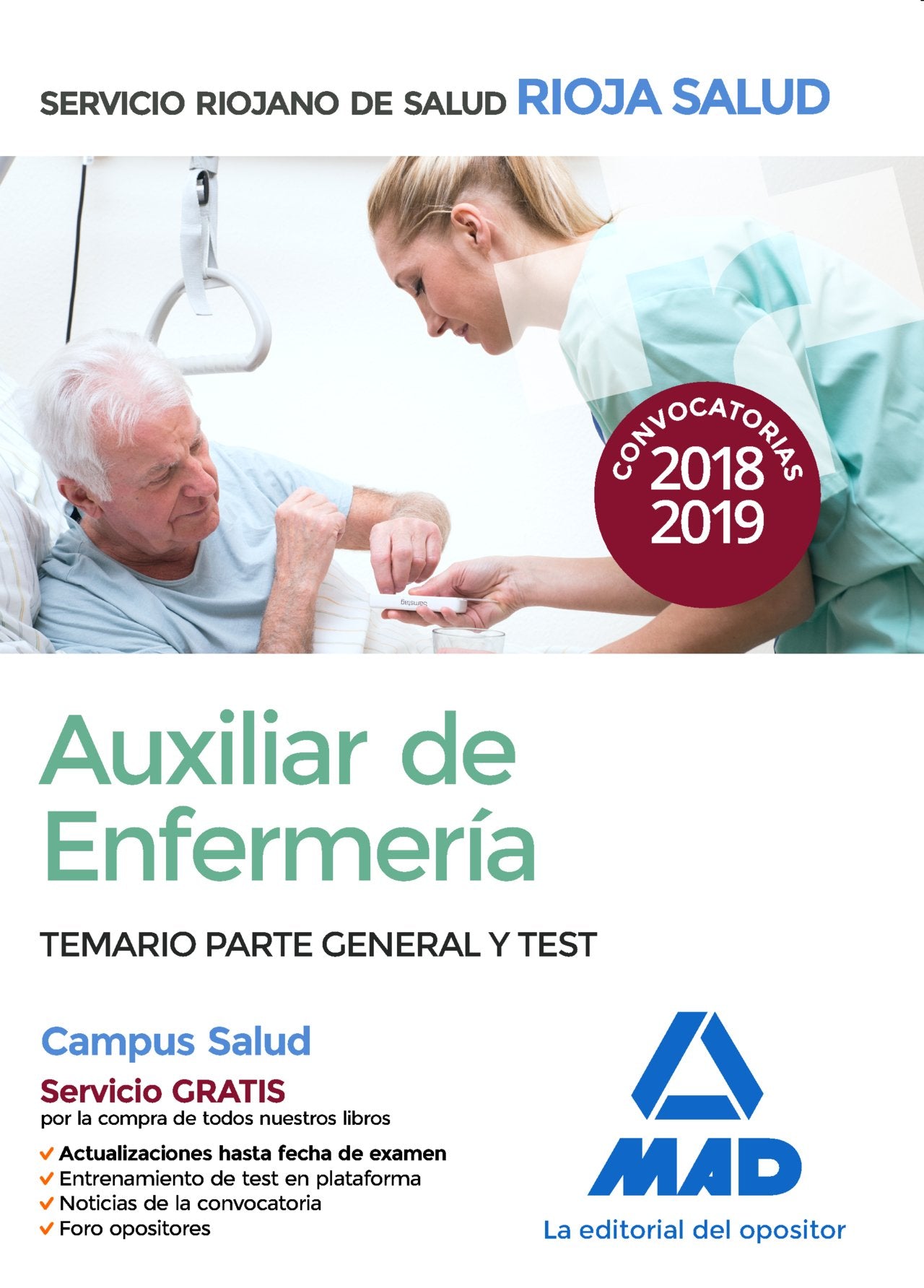 Auxiliar de Enfermería del Servicio Riojano de Salud. Temario parte general y test Books