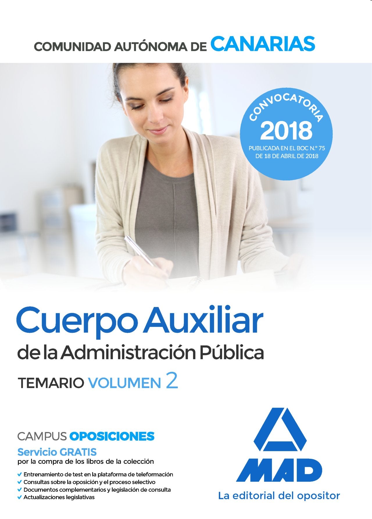 Cuerpo Auxiliar de la Administración Pública de la Comunidad Autónoma de Canarias. Temario volumen 2 Books
