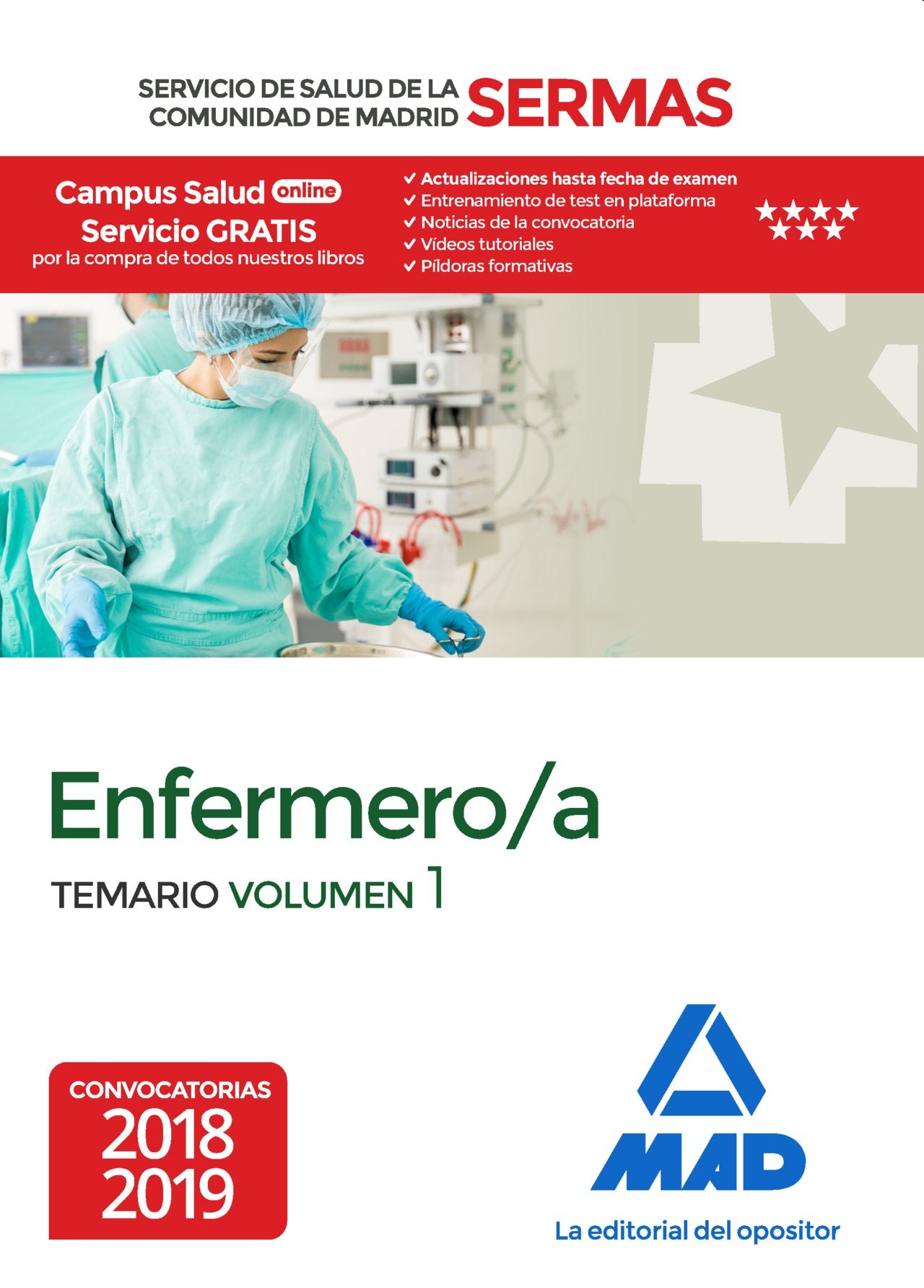 Enfermero/a del Servicio de Salud de la Comunidad de Madrid. Temario Volumen 1 Books