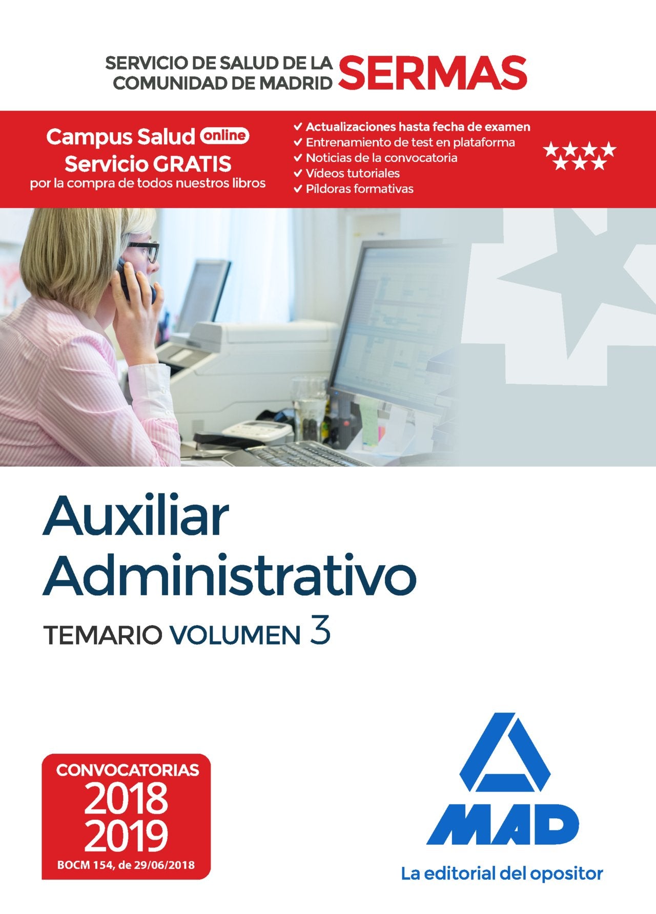 Auxiliar Administrativo del Servicio de Salud de la Comunidad de Madrid. Temario Volumen 3 Books