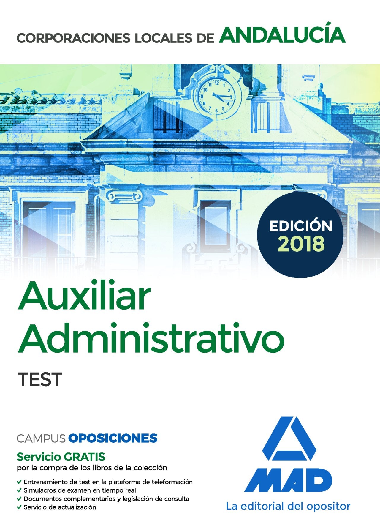 Auxiliar Administrativo de Corporaciones Locales de Andalucía. Test Books