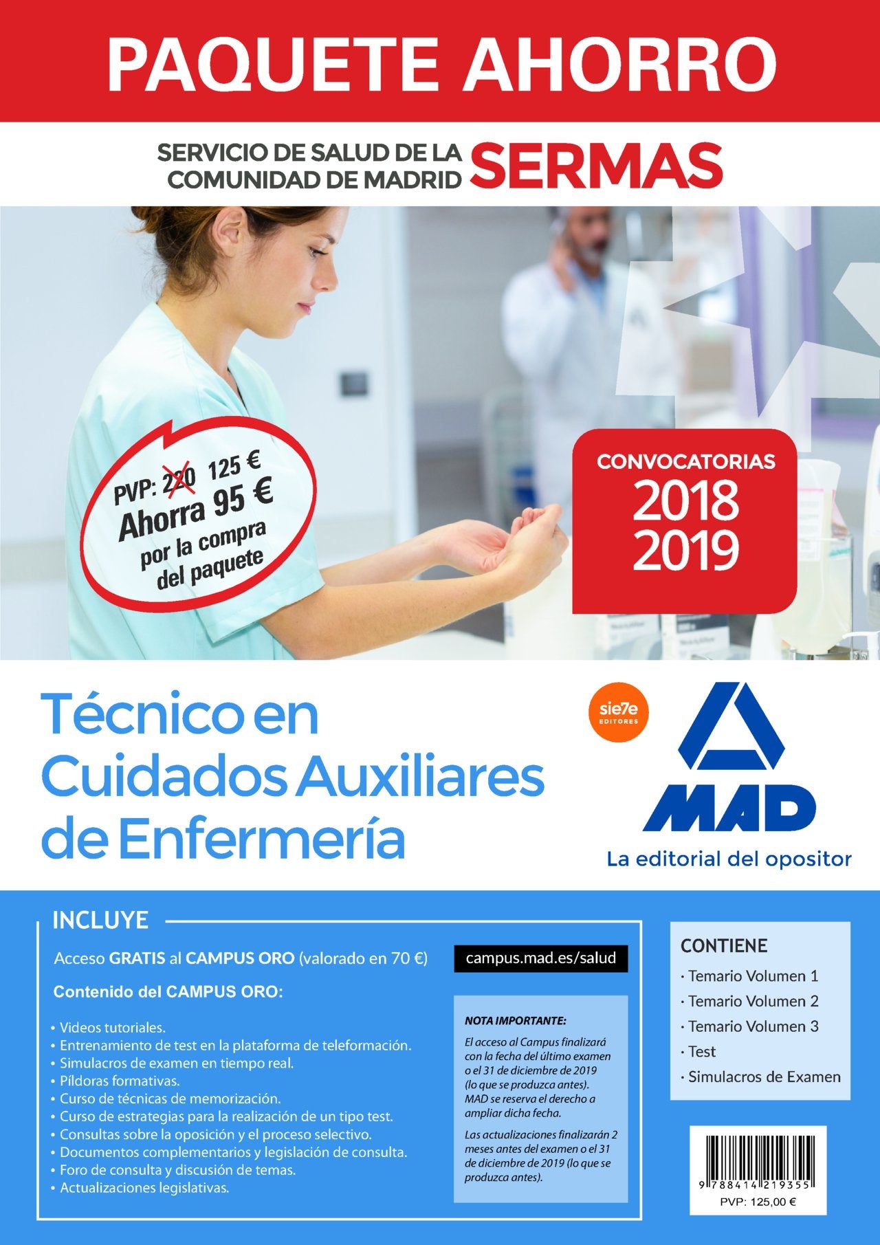 Técnico en Cuidados Auxiliares de Enfermería del Servicio de Salud de la Comunidad de Madrid. Simulacros Examen Books