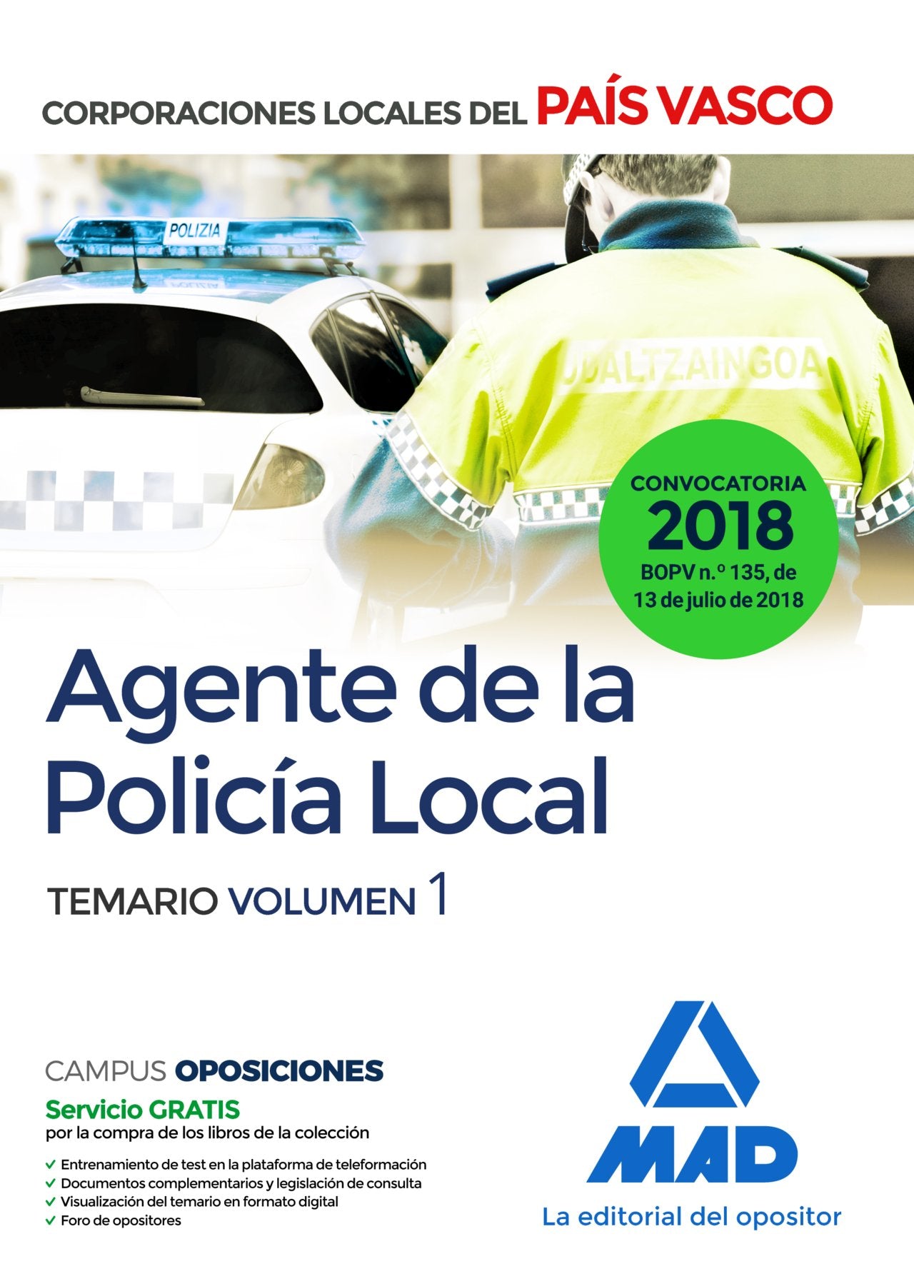 Agente de la Policía Local del País Vasco. Temario Volumen 1 Books