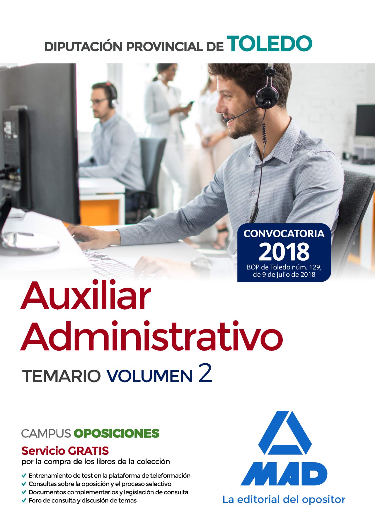 Auxiliar Administrativo de la Diputación Provincial de Toledo. Temario Volumen 2 Books