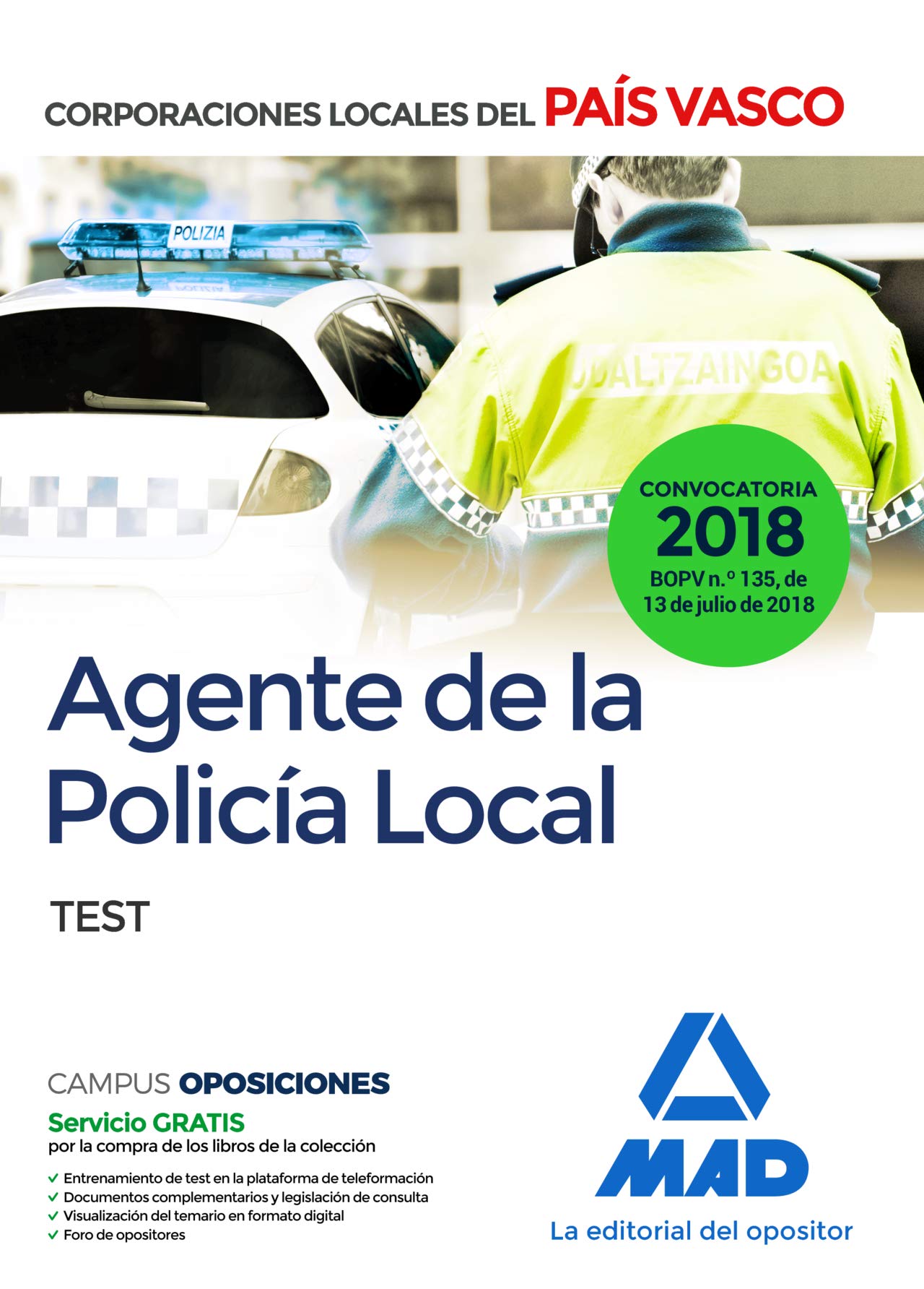 Agente de la Policía Local del País Vasco. Test Books