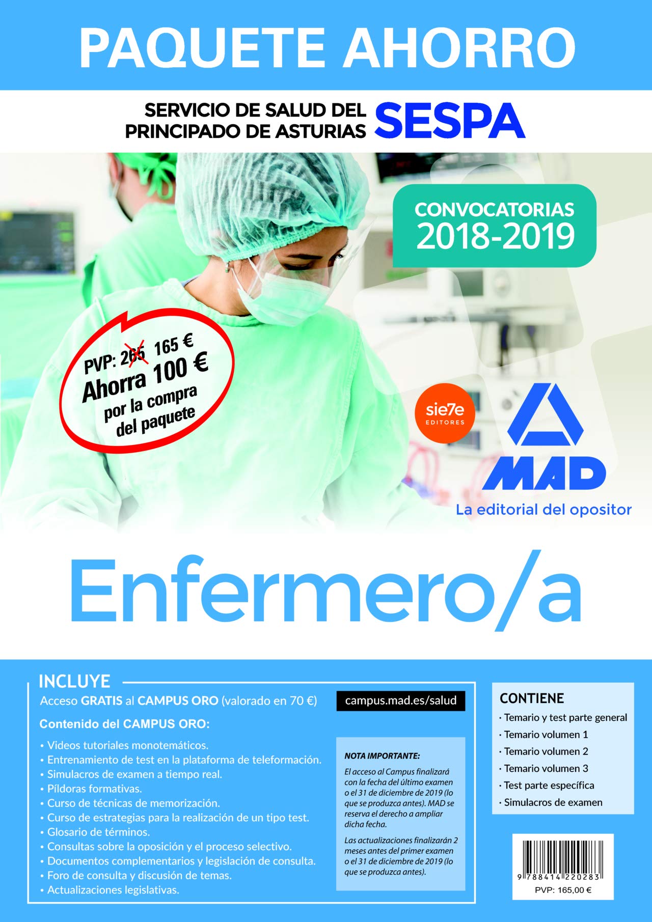 Paquete Ahorro Enfermero/a del Servicio de Salud del Principado de Asturias (SESPA) Education & Training