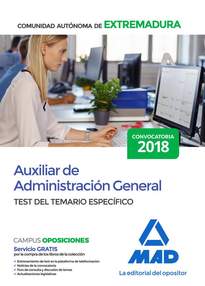 Auxiliar de Administración General de la Comunidad Autónoma de Extremadura. Test del Temario Específico Books