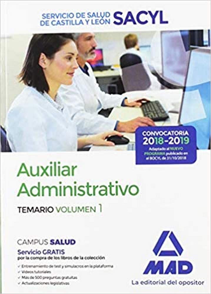Auxiliar Administrativo del Servicio de Salud de Castilla y León (SACYL). Temario volumen 1 Business, Finance & Career