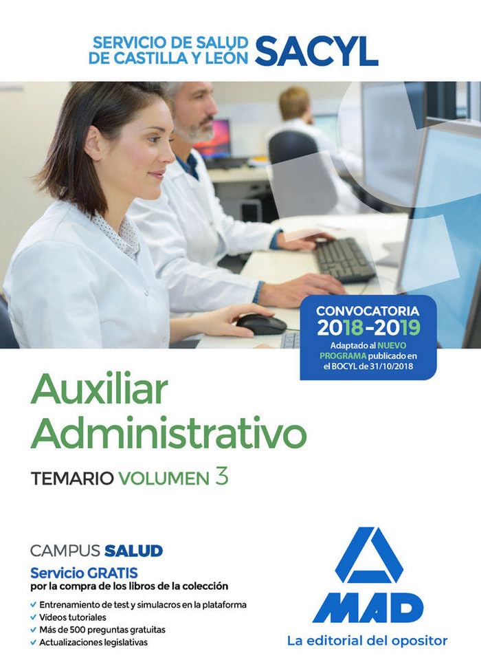 Auxiliar Administrativo del Servicio de Salud de Castilla y León (SACYL). Temario volumen 3 Books