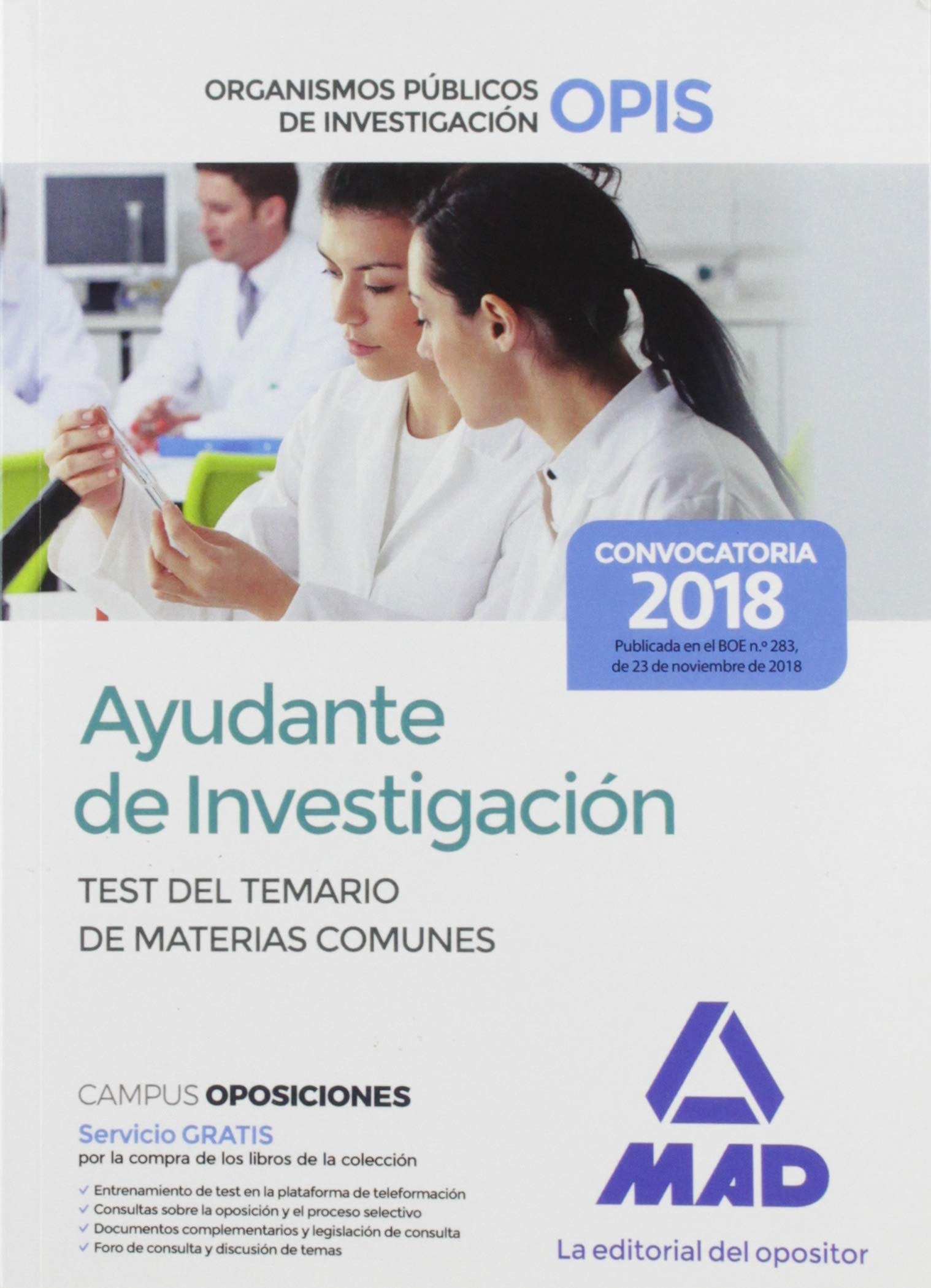 Ayudante de Investigación de los Organismos Públicos de Investigación. Test del Temario de materias comunes Books