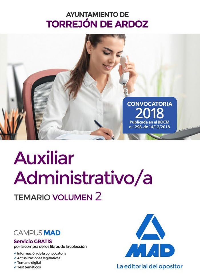 Auxiliar Administrativo/a del Ayuntamiento de Torrejón de Ardoz. Temario volumen 2 Books