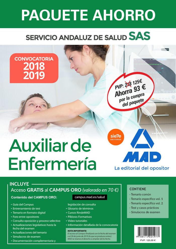 Paquete Ahorro Auxiliar de Enfermería del Servicio Andaluz de Salud Education & Training