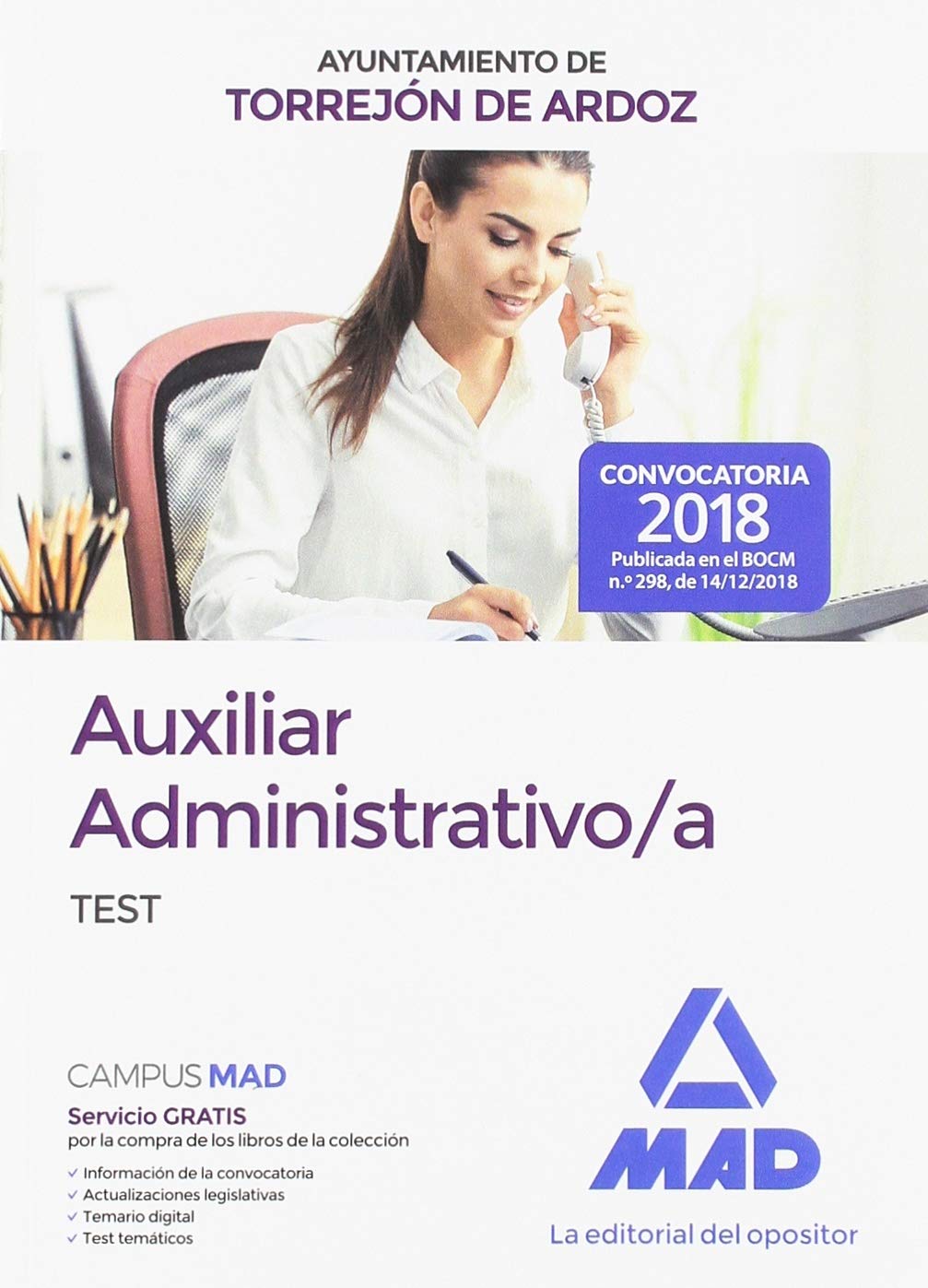 Auxiliar Administrativo/a del Ayuntamiento de Torrejón de Ardoz. Test Books