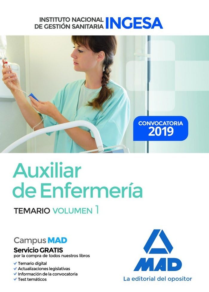Auxiliar de Enfermería del Instituto Nacional de Gestión Sanitaria (INGESA). Temario volumen 1 Books