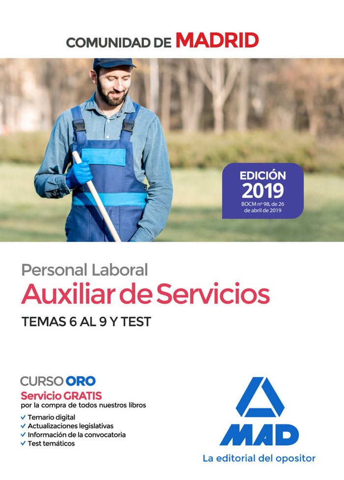 Auxiliar de Servicios. Personal Laboral de la Comunidad de Madrid Temas 6 al 9 y test. Books