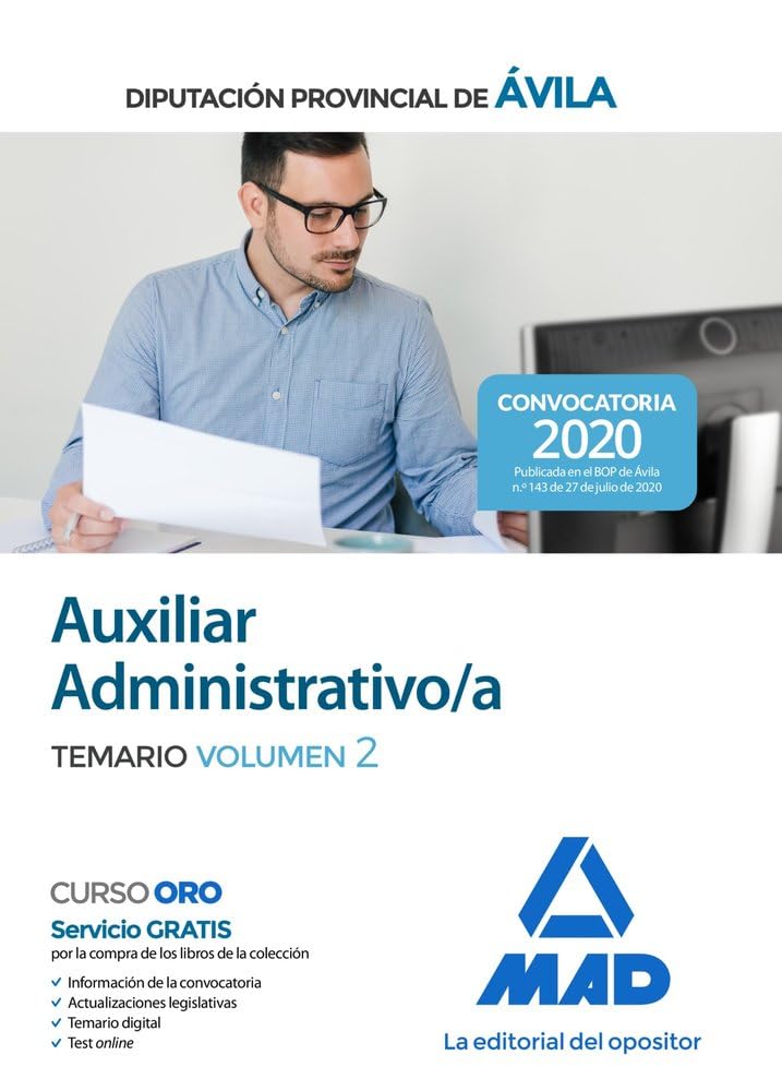 Auxiliar Administrativo de la Diputación Provincial de Ávila. Temario volumen 2 Books