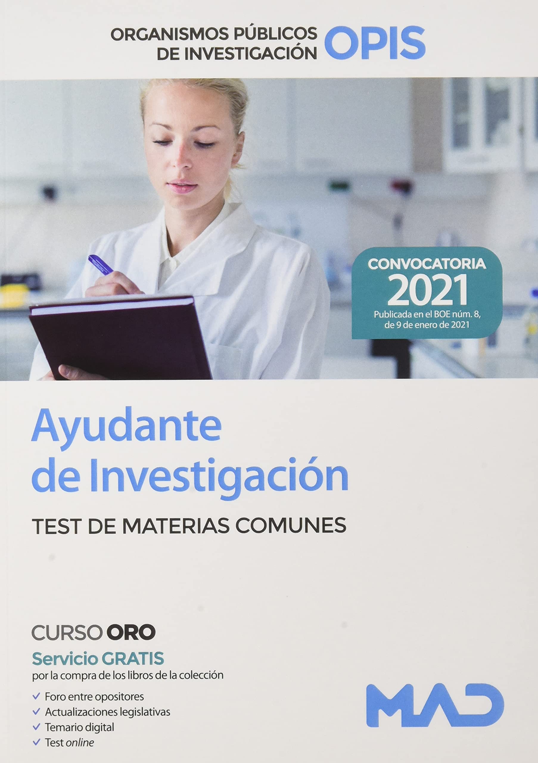 Ayudante de Investigación de los Organismos Públicos de Investigación. Test del Temario de materias comunes Books