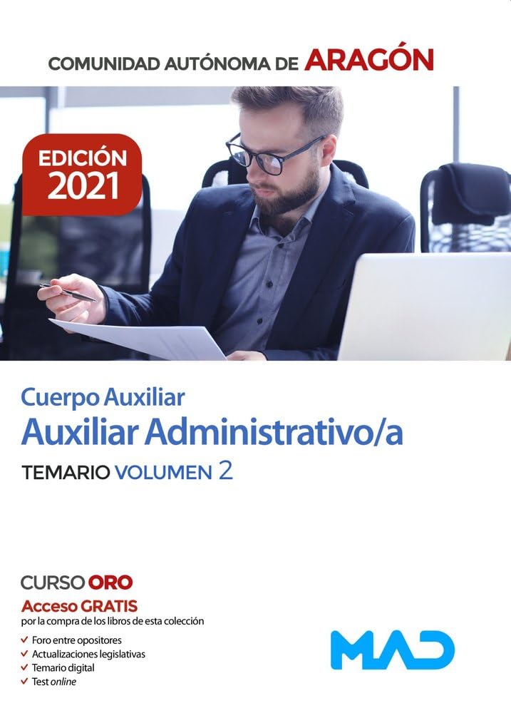 Cuerpo Auxiliar de la Administración de la Comunidad Autónoma de Aragón, Escala Auxiliar Administrativa, Auxiliar Administrativo/a. Temario volumen 2 book