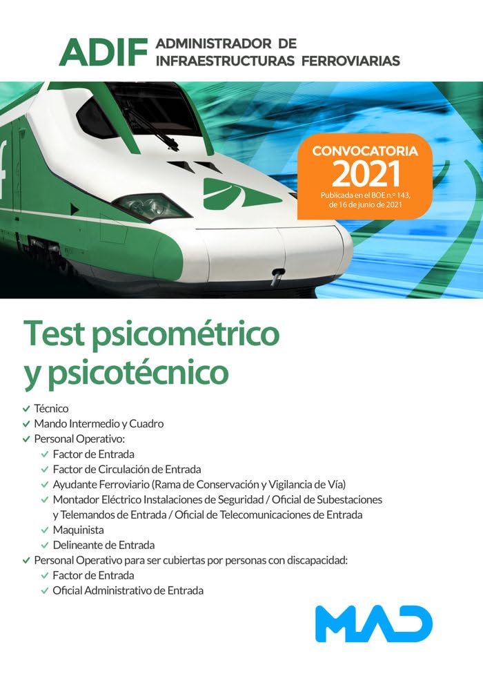 Test psicométrico y psicotécnico. Administrador de Infraestructuras Ferroviarias (ADIF) book
