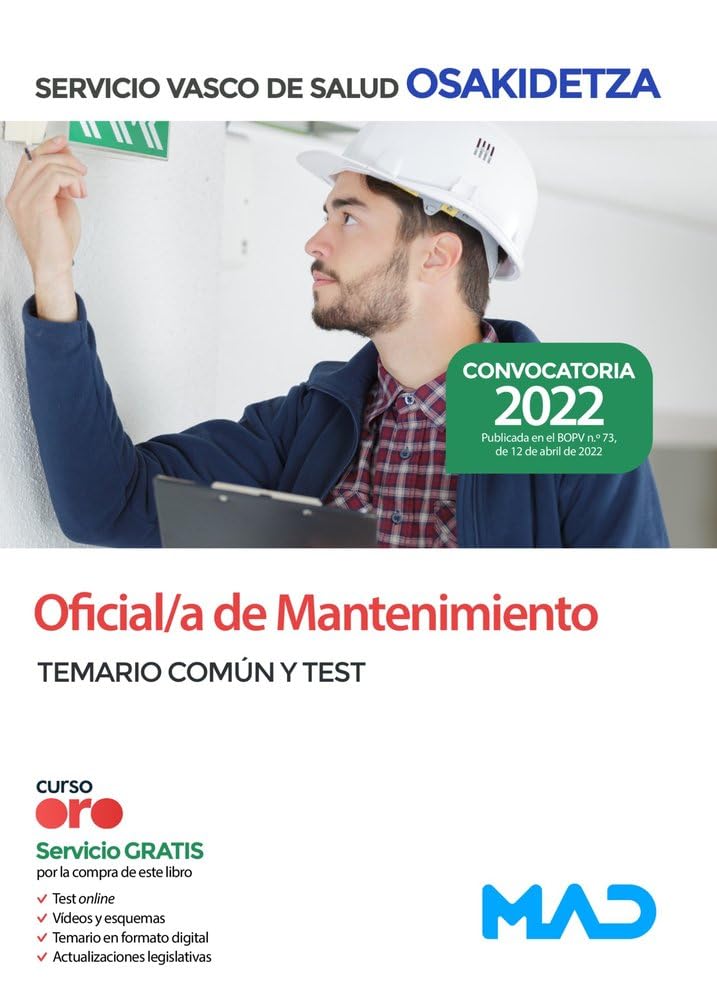 Oficial/a de Mantenimiento de Osakidetza-Servicio Vasco de Salud. Temario común y test book
