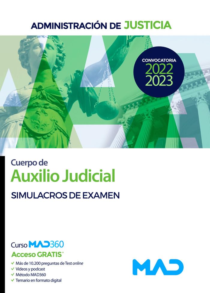Cuerpo de Auxilio Judicial de la Administración de Justicia. Simulacros de examen book