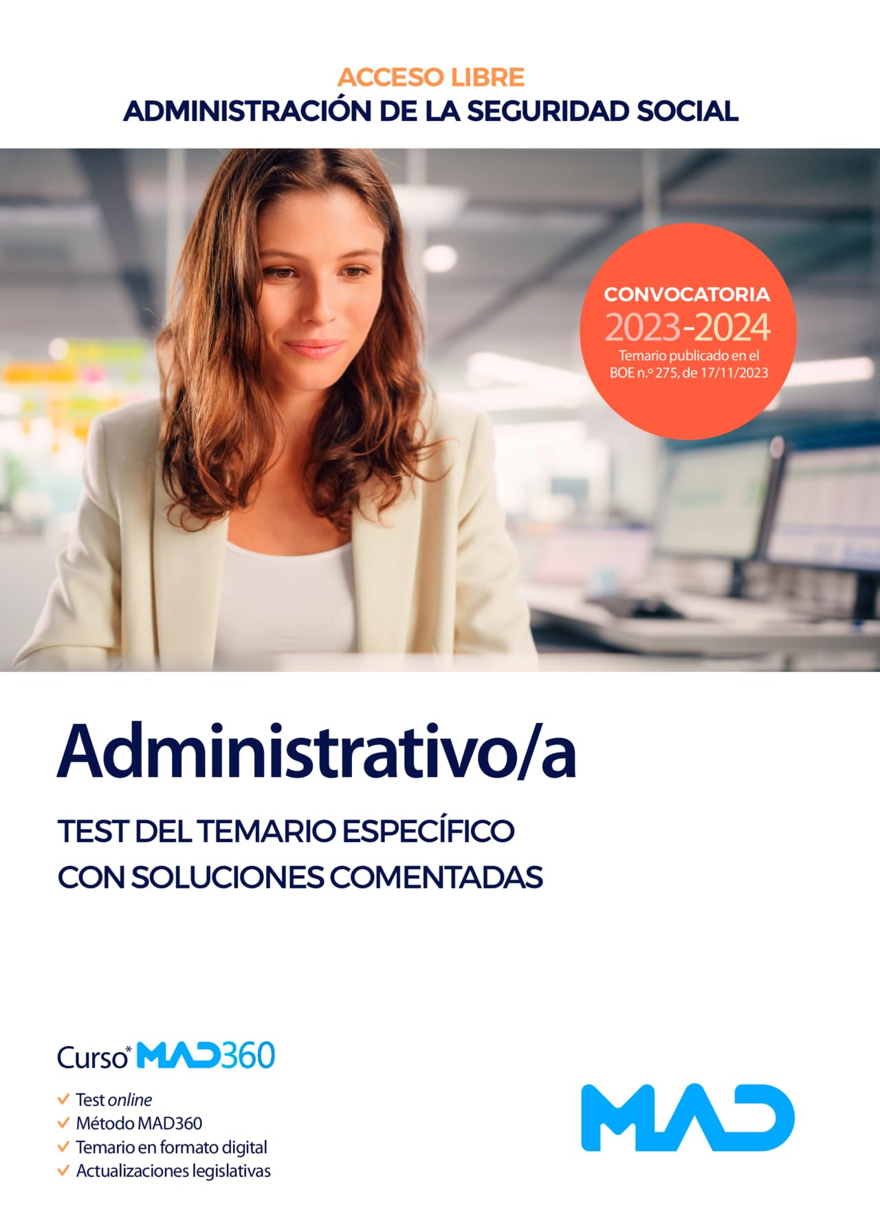 Administrativo/a de la Administración de la Seguridad Social (Acceso Libre). Test del Temario Específico con soluciones comentadas book