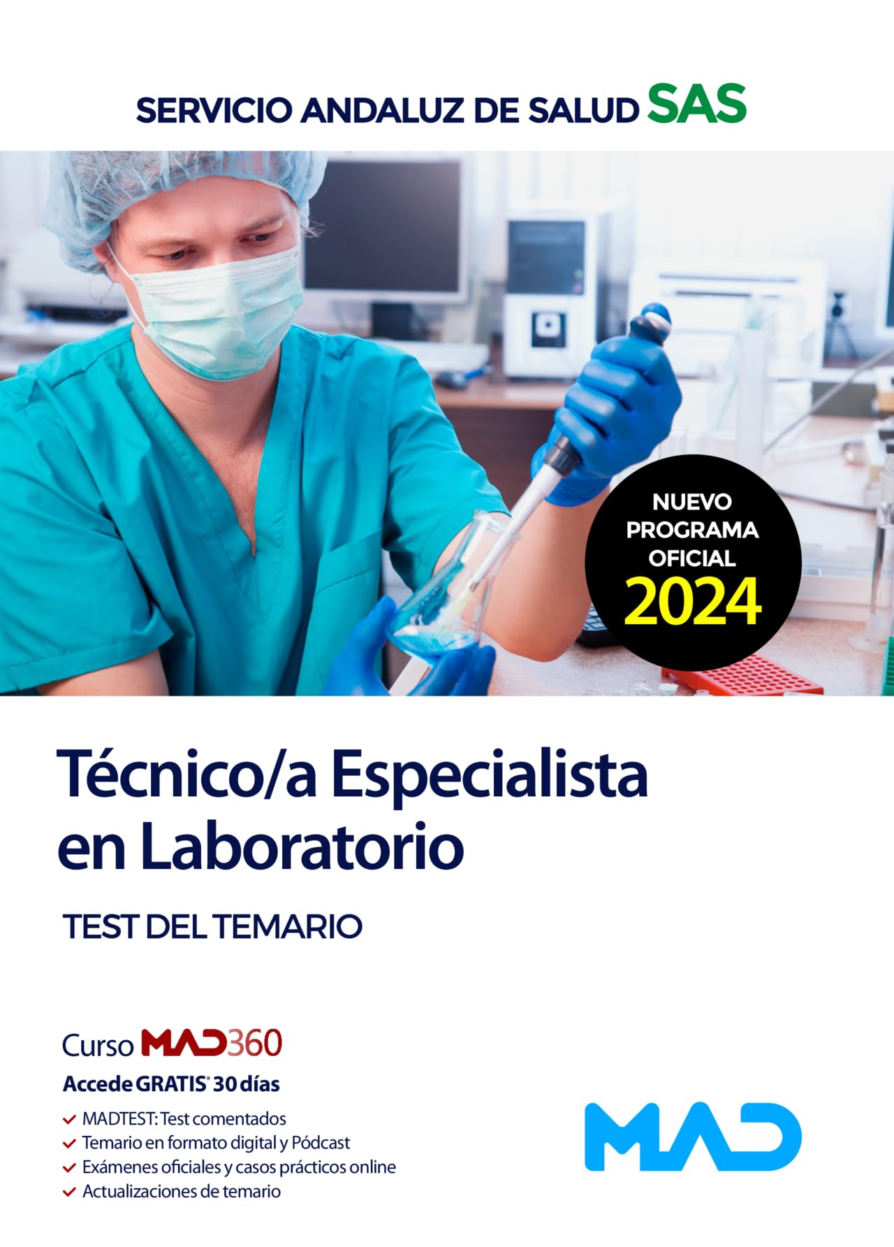 Técnico/a Especialista en Laboratorio del Servicio Andaluz de Salud. Test del temario book