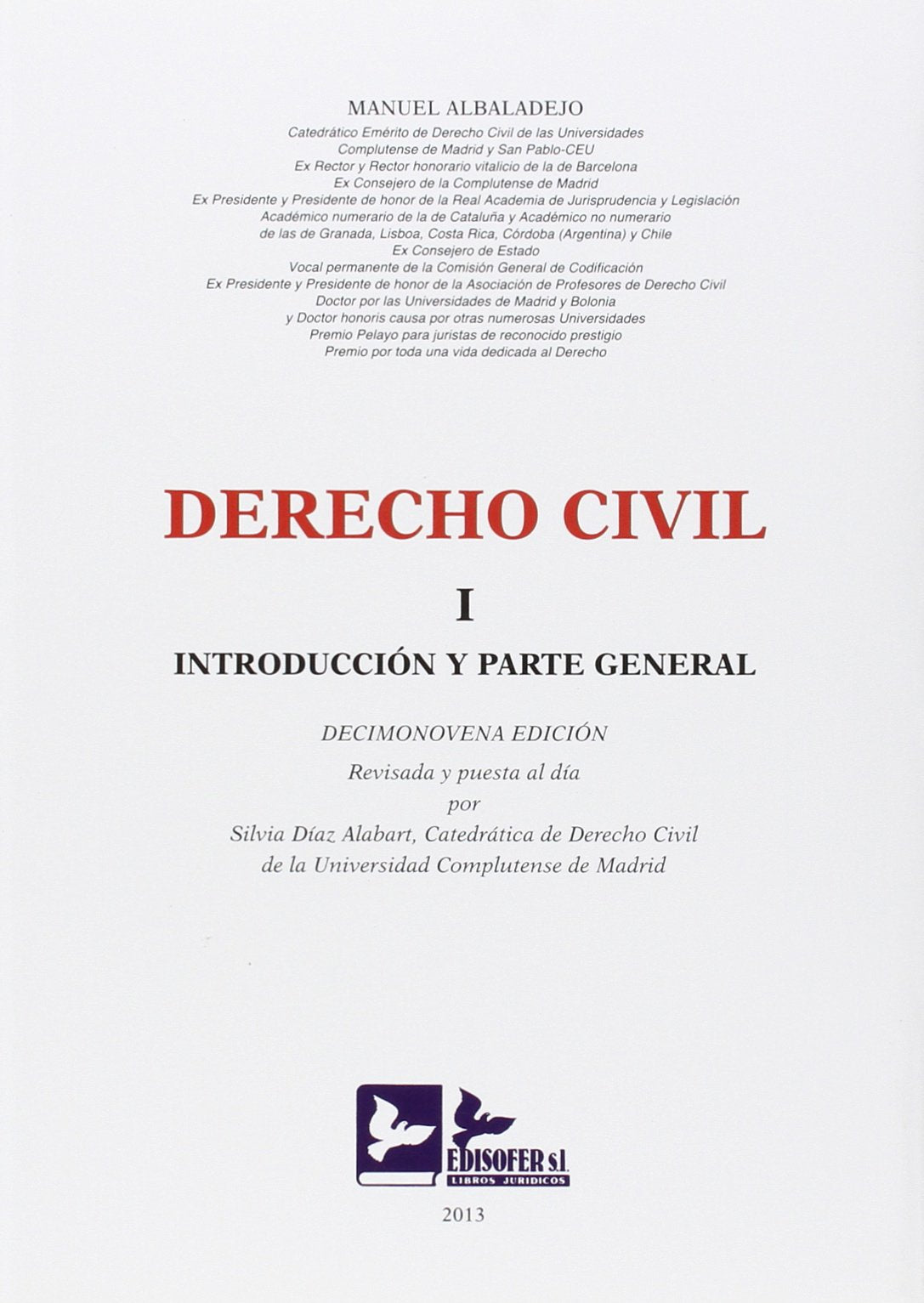 Derecho civil I : introducción y parte general book