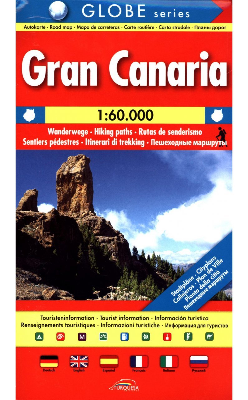 Gran Canaria: Road Map - Hiking Paths - Tourist Information (Globe Series) Leisure, Home & Garden