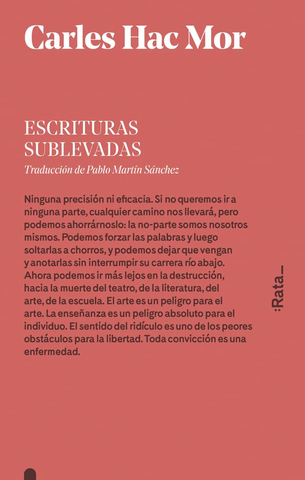 Escrituras sublevadas (rata/5, Band 4) Contemporary literature