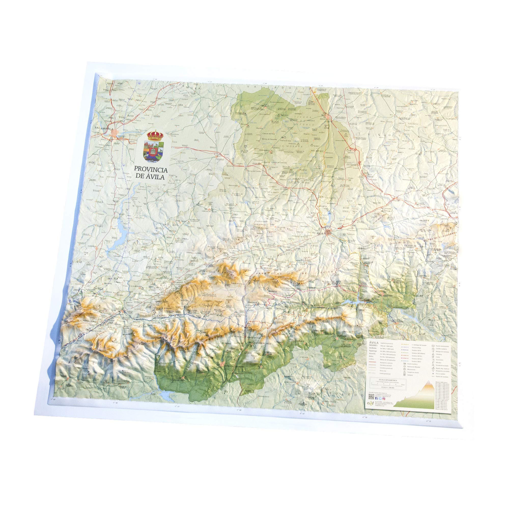 Mapa en relieve Ávila. Escala 1:200.000, 76x65 cm Geology & Geography