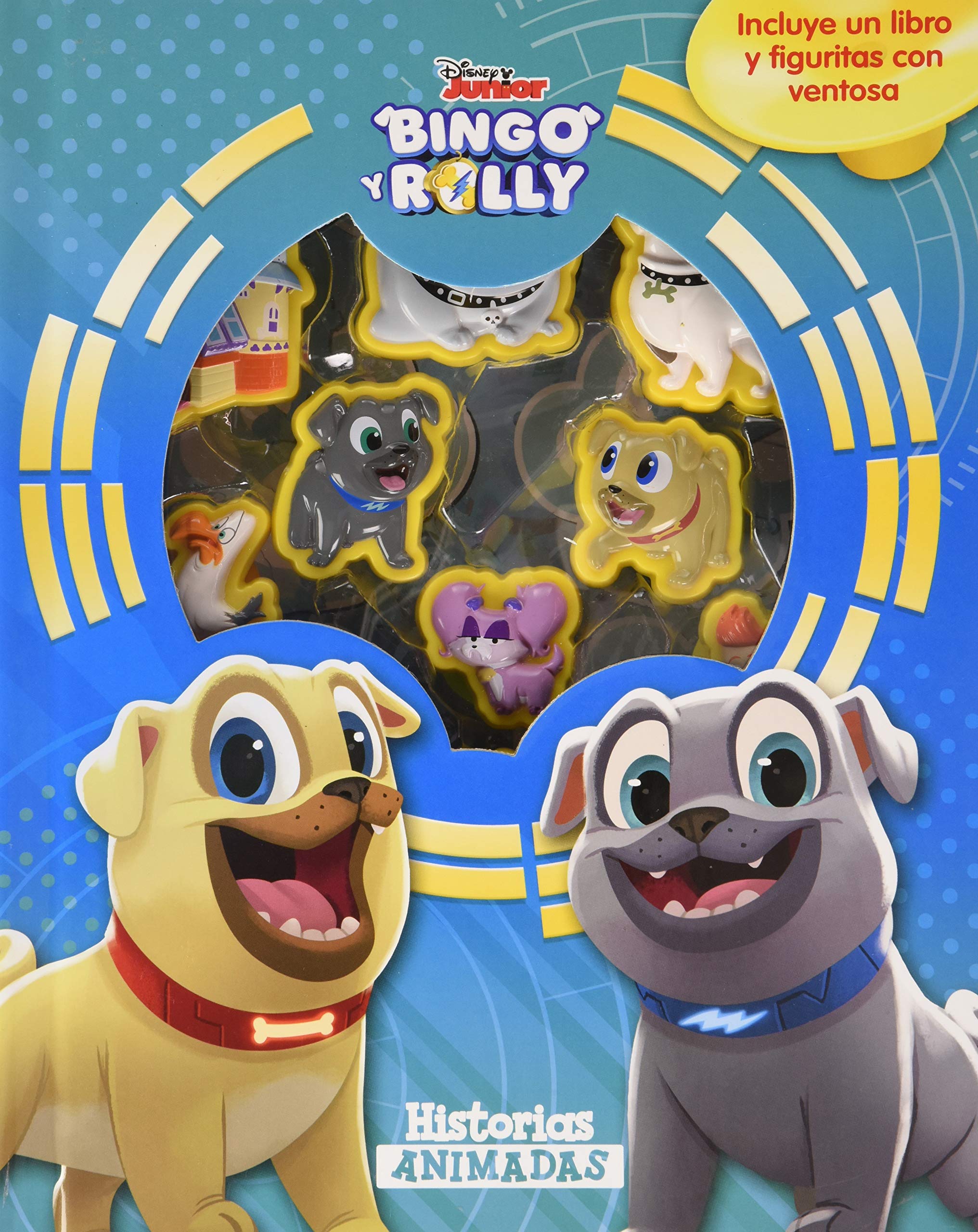Bingo y Rolly. Historias animadas: Incluye un libro y figuritas con ventosa book