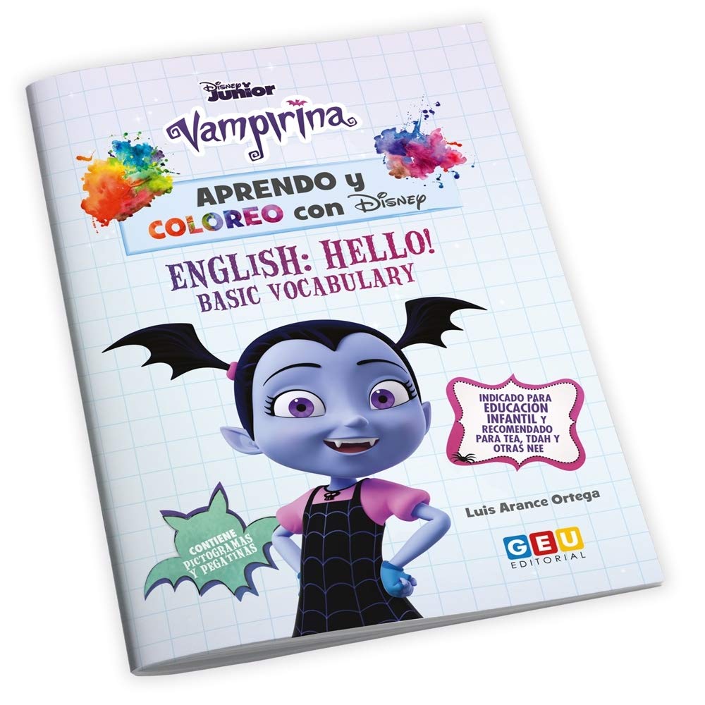 Aprendo y coloreo con Disney. Vampirina. Inglés Children's books