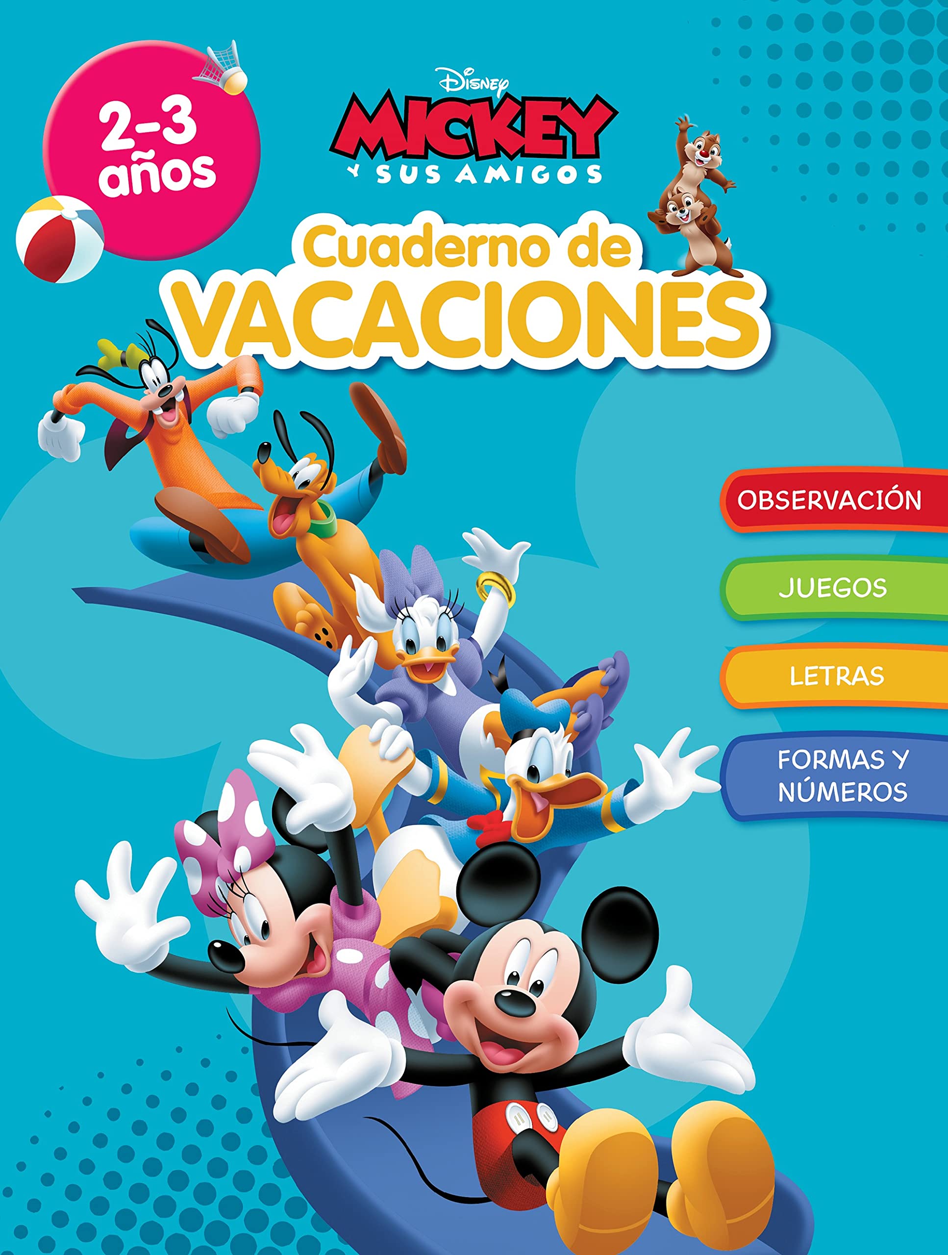 Mickey. Cuaderno de vacaciones (2-3 años) (Disney. Cuaderno de vacaciones): Observación · Grafismo · Motricidad · Lógica book