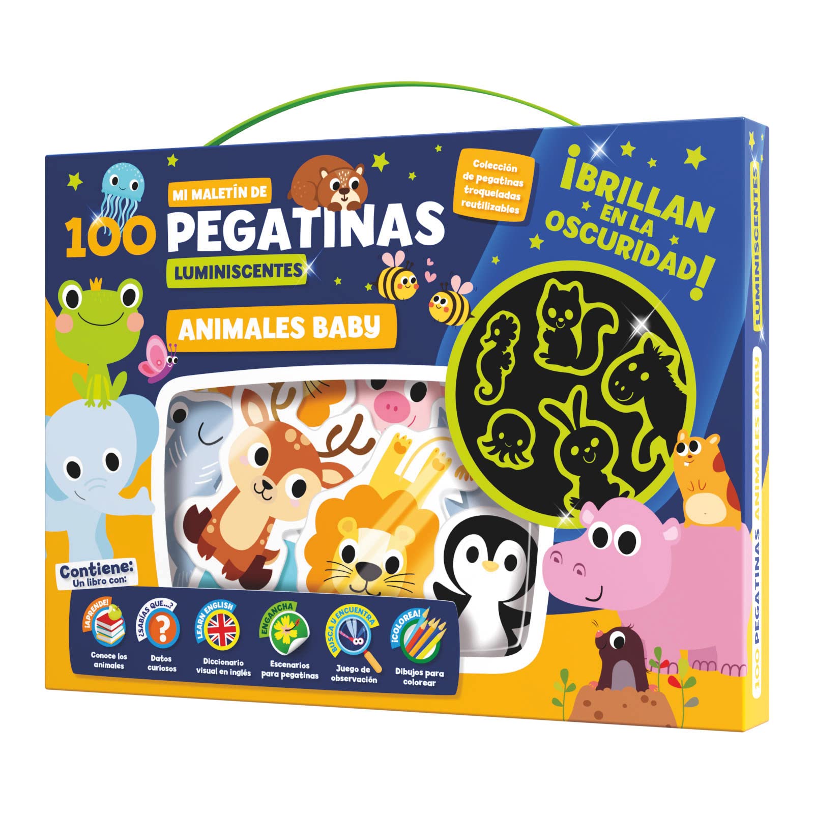 MALETIN 100 PEGATINAS LUMINESCENTES - ANIMALES BABY Tiptoi & Games