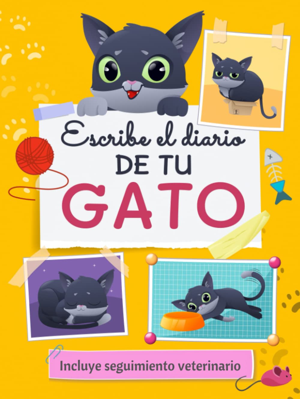 Escribe el diario de tu gato: Incluye seguimiento veterinario. Diario con preguntas para guardar la historia de tu gato: Diario con preguntas para ... de tu gato. Contiene seguimiento veterinario Pets