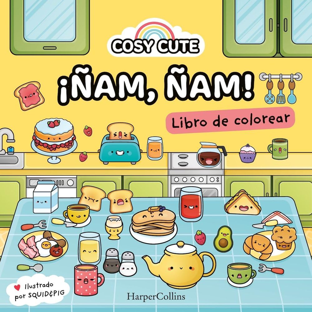 Cosy Cute: ¡Ñam ñam!: ¡Un libro precioso para colorear para todas las edades, incluidos adolescentes y adultos! Manga