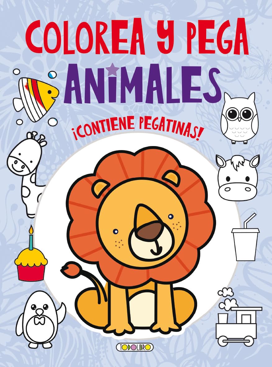COLOREA Y PEGA ANIMALES 1 book