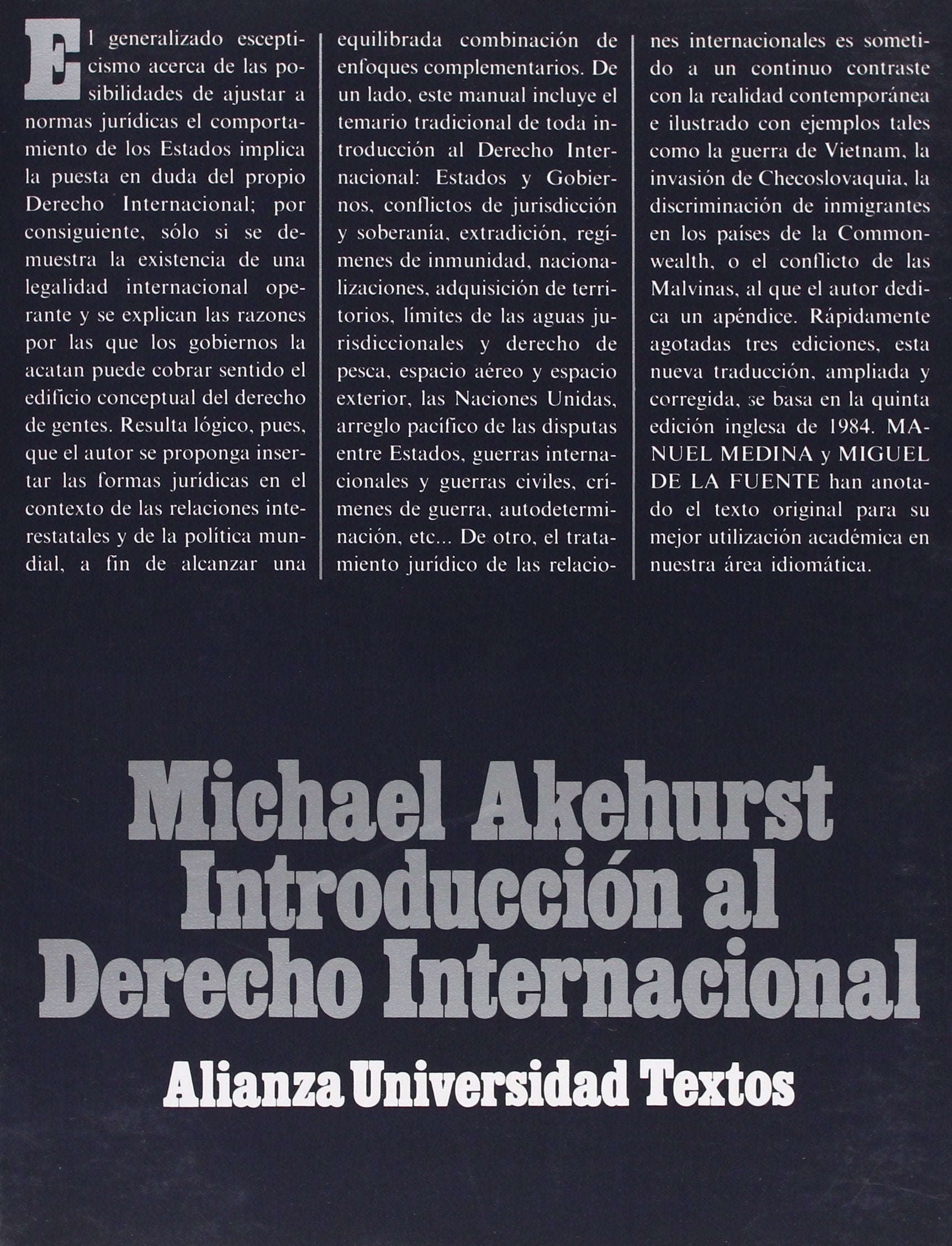 Introducción al derecho internacional (Alianza universidad textos (AUT)) Law