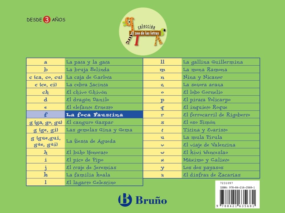 La foca Faustina: Juega con la f (Castellano - A PARTIR DE 3 AÑOS - LIBROS DIDÁCTICOS - El zoo de las letras) Non-fiction
