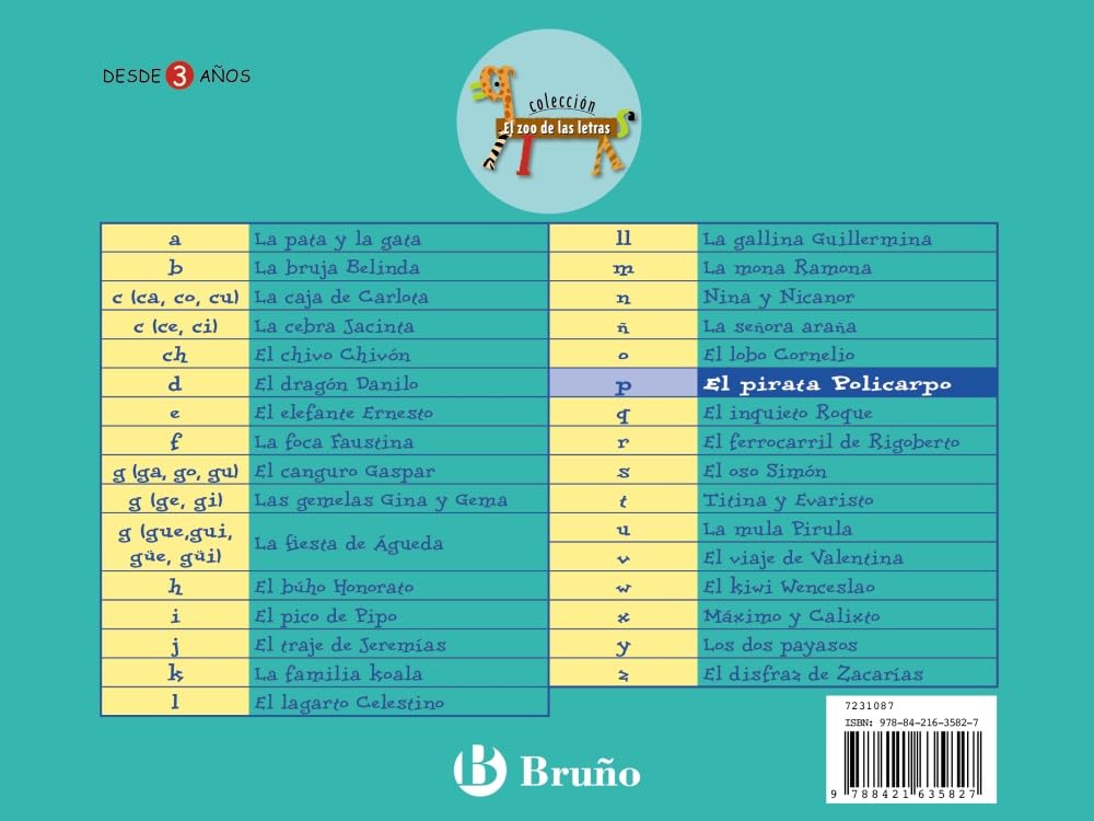El pirata Policarpo: Juega con la p (Castellano - A PARTIR DE 3 AÑOS - LIBROS DIDÁCTICOS - El zoo de las letras) Non-fiction