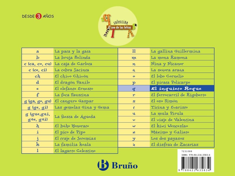 El inquieto Roque: Juega con la q (Castellano - A PARTIR DE 3 AÑOS - LIBROS DIDÁCTICOS - El zoo de las letras) Non-fiction