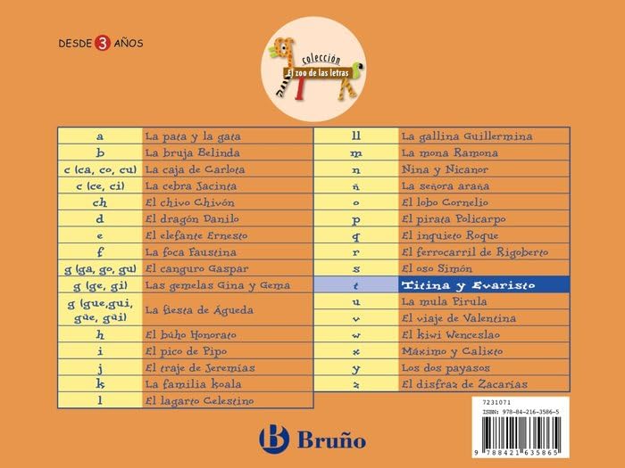 Titina y Evaristo: Juega con la t (Castellano - A PARTIR DE 3 AÑOS - LIBROS DIDÁCTICOS - El zoo de las letras) Non-fiction