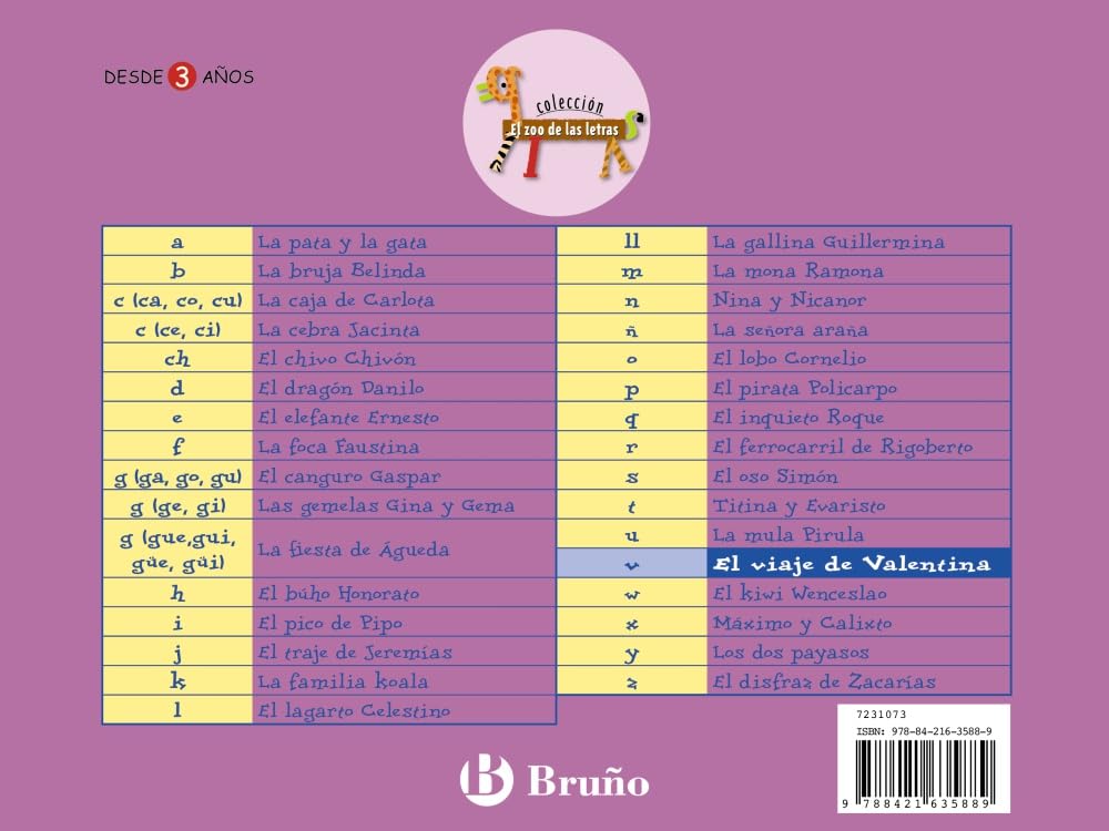El viaje de Valentina: Juega con la v (Castellano - A PARTIR DE 3 AÑOS - LIBROS DIDÁCTICOS - El zoo de las letras) Non-fiction